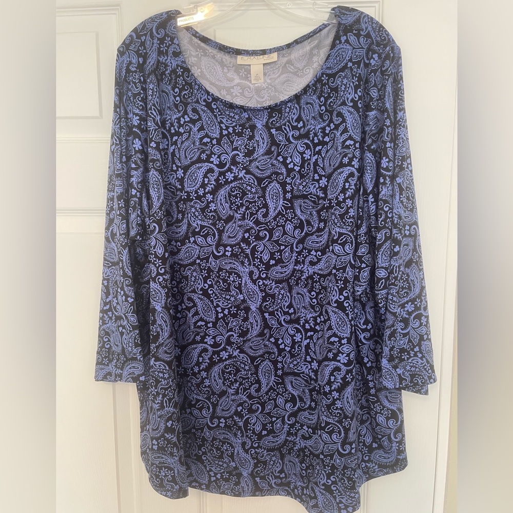 Emaline Blue Paisley Top